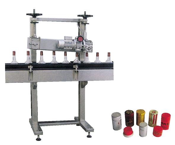 直线式压盖机,直线式塑防盖压盖机,塑料防伪盖压盖机,履带式压盖机