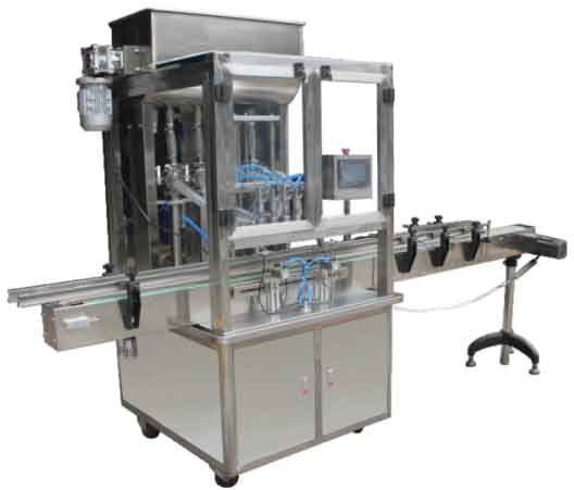 全自动膏体灌装机（卧式料斗+防护罩+搅拌)